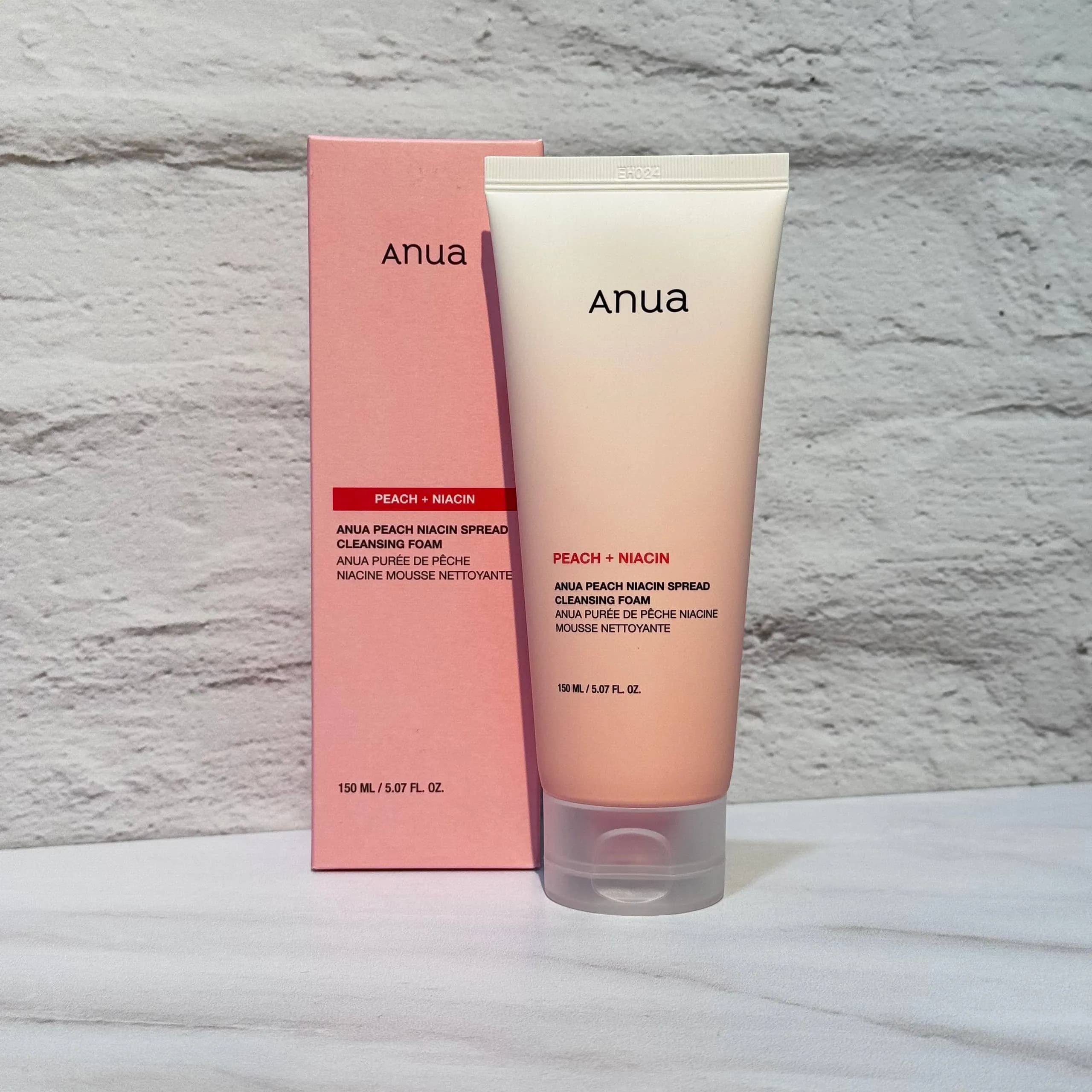فوم شستشوی صورت هلو و نیاسین صورتی آنوا 150 میل Anua Peach Niacin Spread Cleansing Foam — تصویر ۵