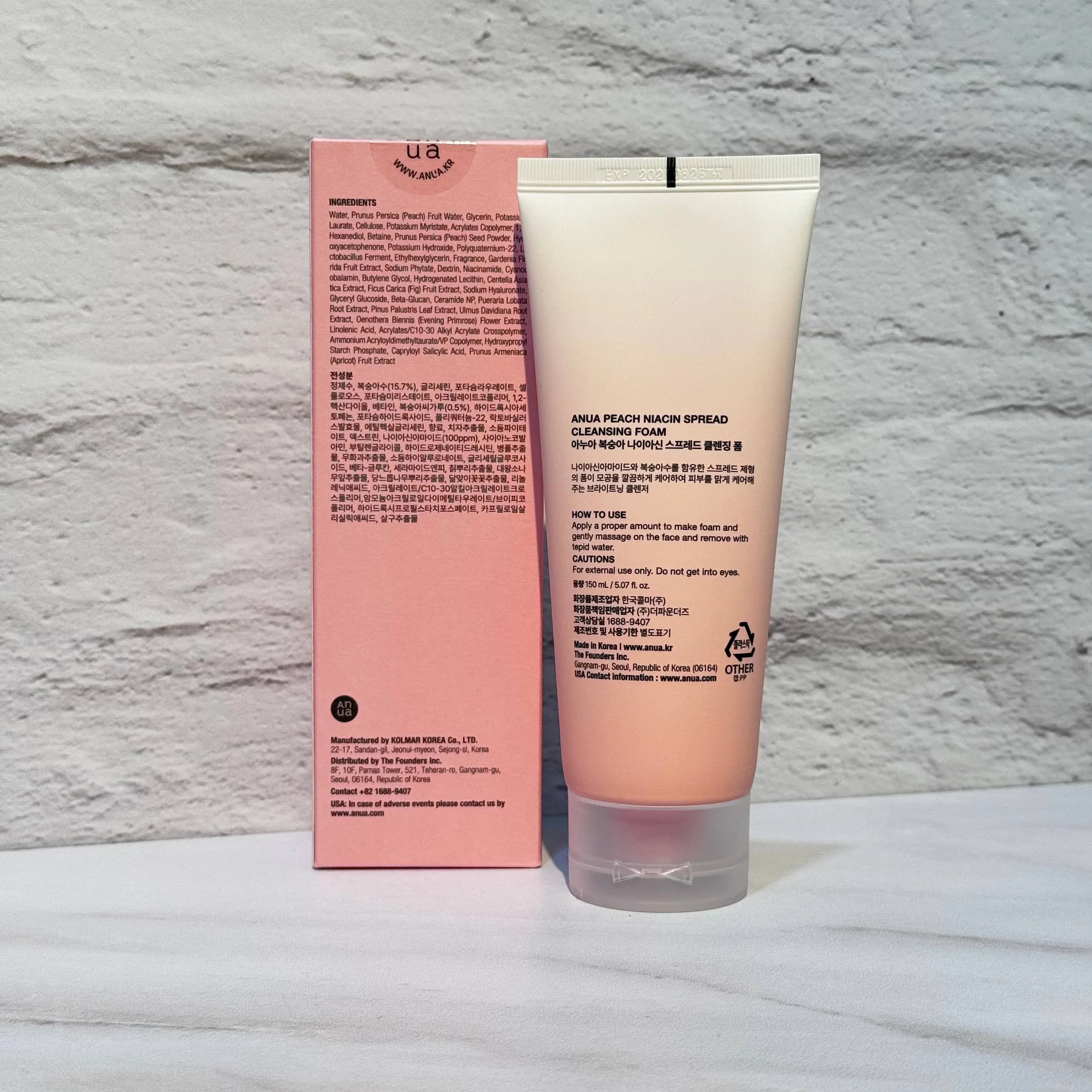 فوم شستشوی صورت هلو و نیاسین صورتی آنوا 150 میل Anua Peach Niacin Spread Cleansing Foam — تصویر ۸