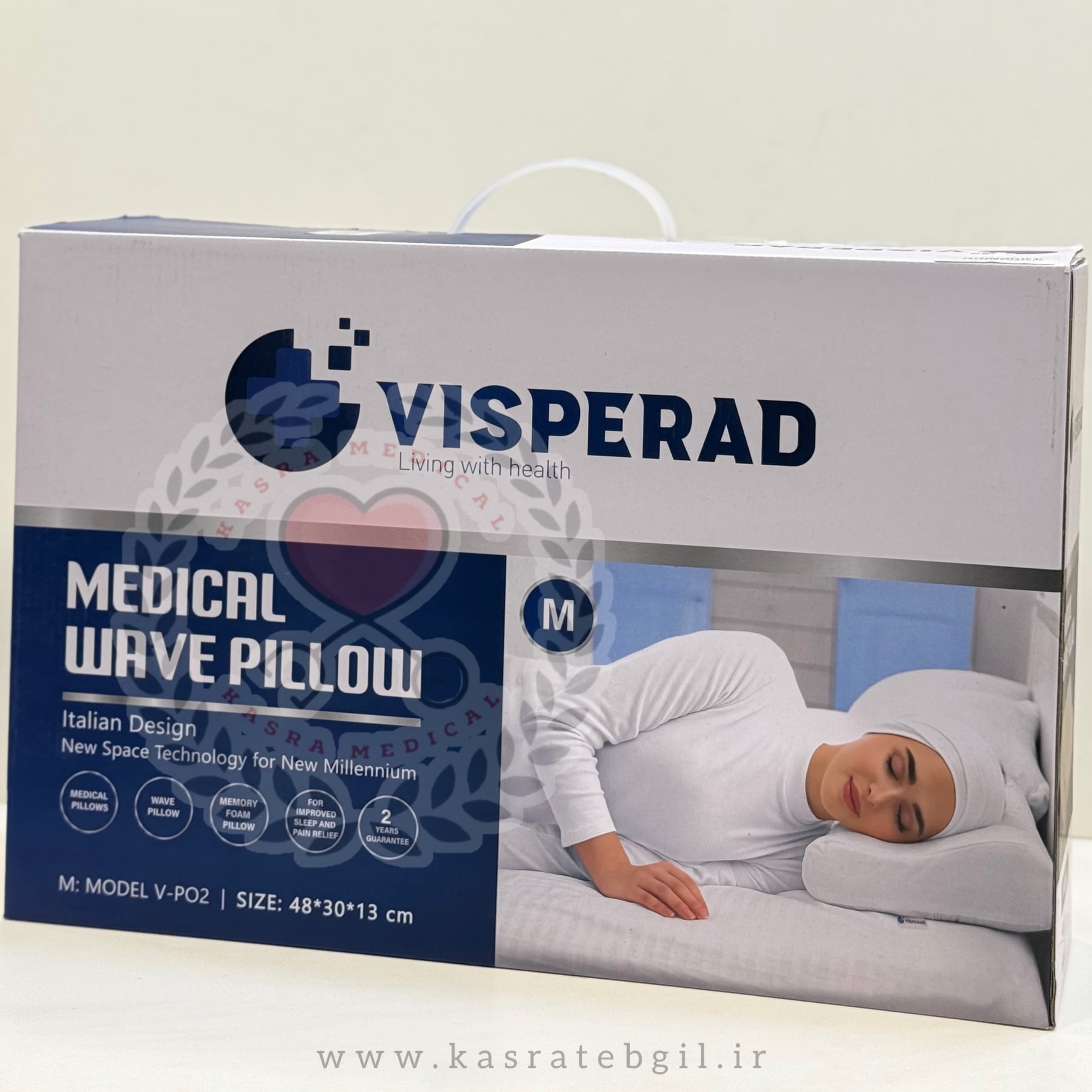 بالش مموری فوم موج دار M ویسپرد مدل V-P02 — تصویر ۳