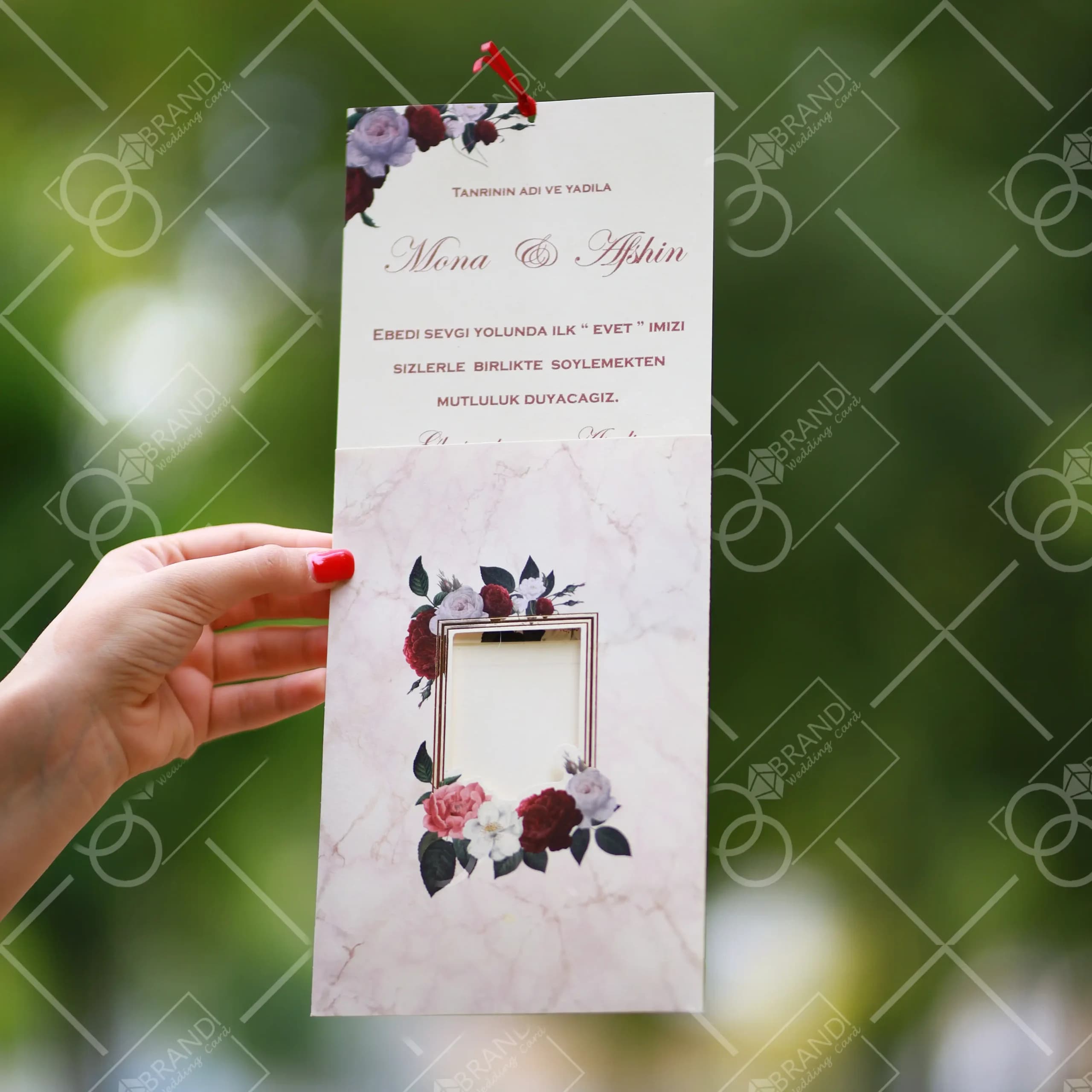 کارت عروسی ارزان (پاکت دار) مدل Roseart — تصویر ۲