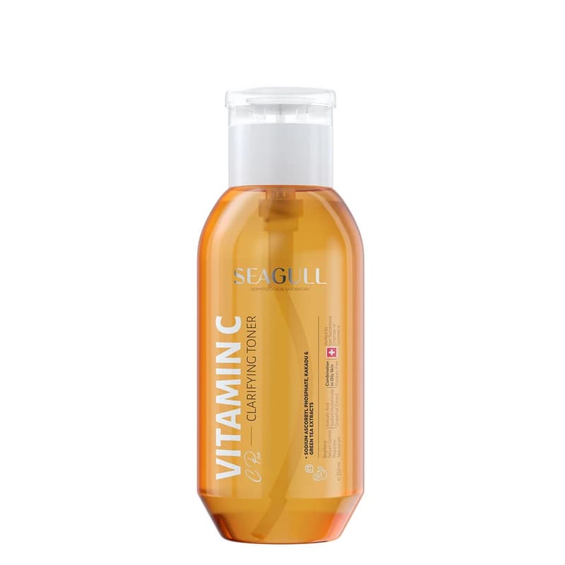 تونر روشن‌کننده صورت سی گل مدل Vitamin C مناسب پوست‌های چرب و مختلط، حجم 250 میلی‌ با خاصیت آبرسانی و کاهش‌دهنده چربی