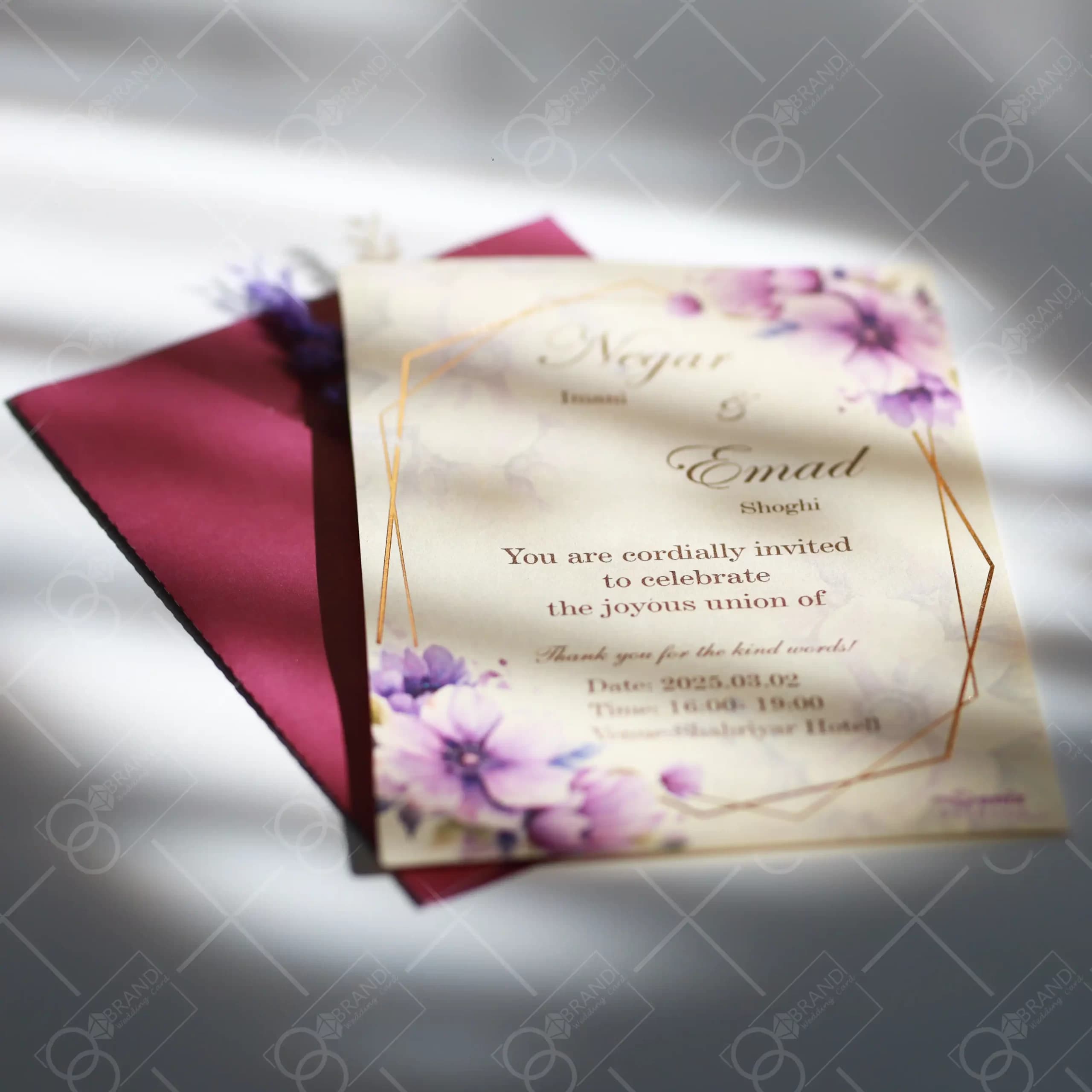 کارت عروسی قیمت مناسب مدل Golal — تصویر ۴