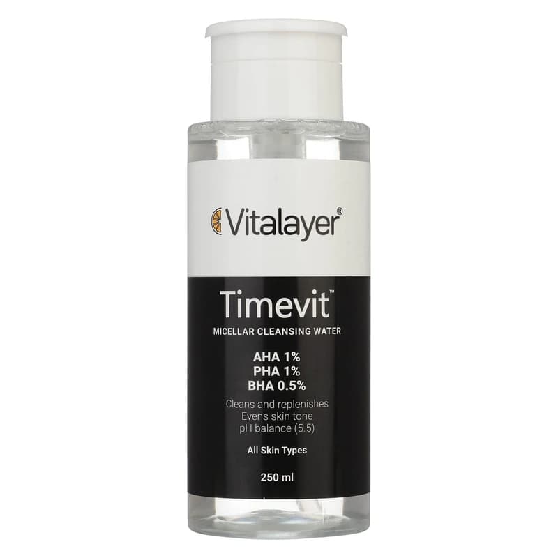 میسلارواتر ویتالیر مدل Timevit مناسب انواع پوست حجم 250 میلی لیتر — تصویر ۱۱
