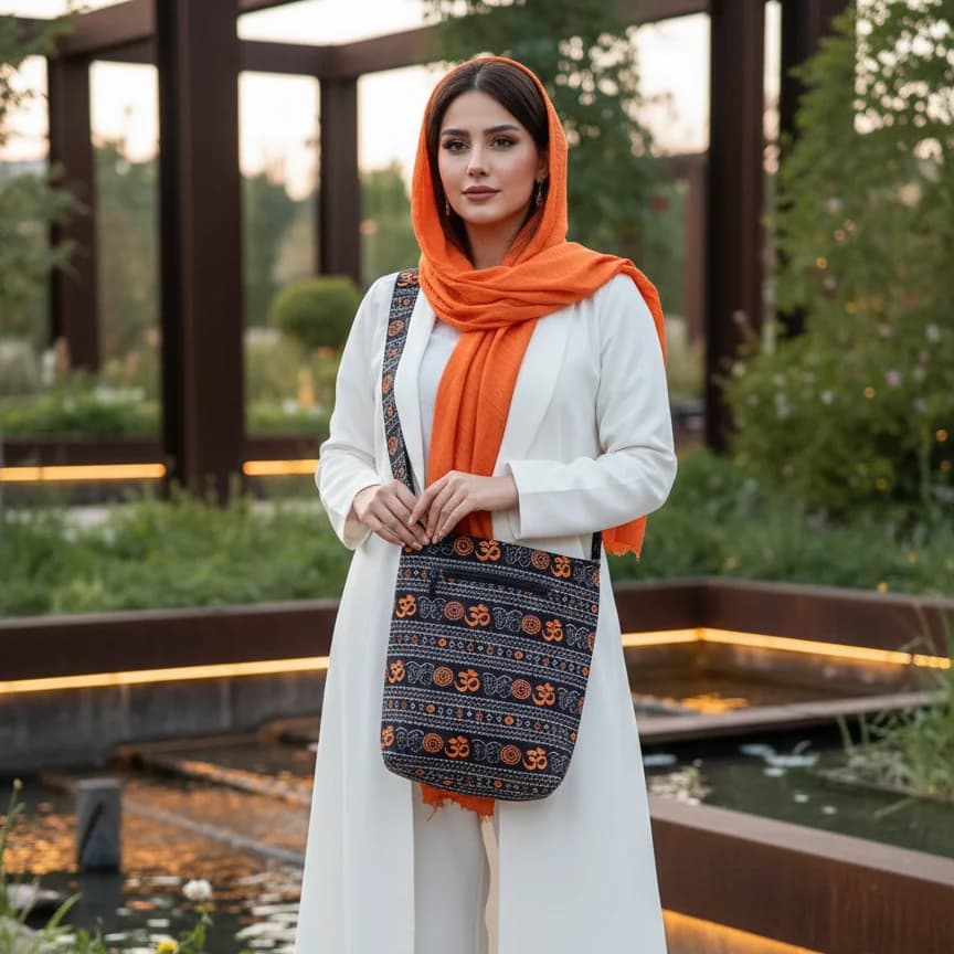 کیف رودوشی طرح اوم مشکی — تصویر ۶