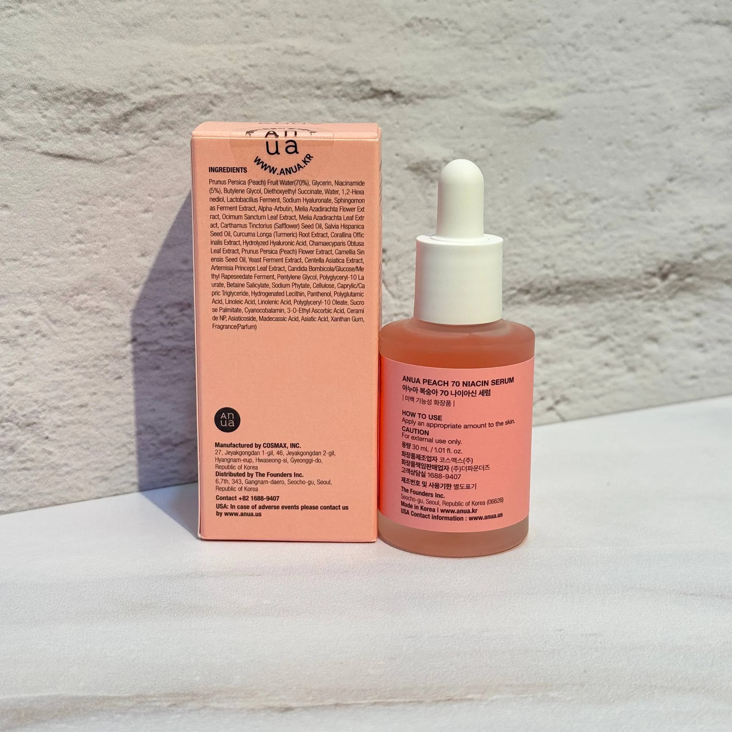 سرم روشن کننده نیاسینامید آنوا حاوی عصاره هلو 30 میل Anua Peach 70% Niacin Serum — تصویر ۳