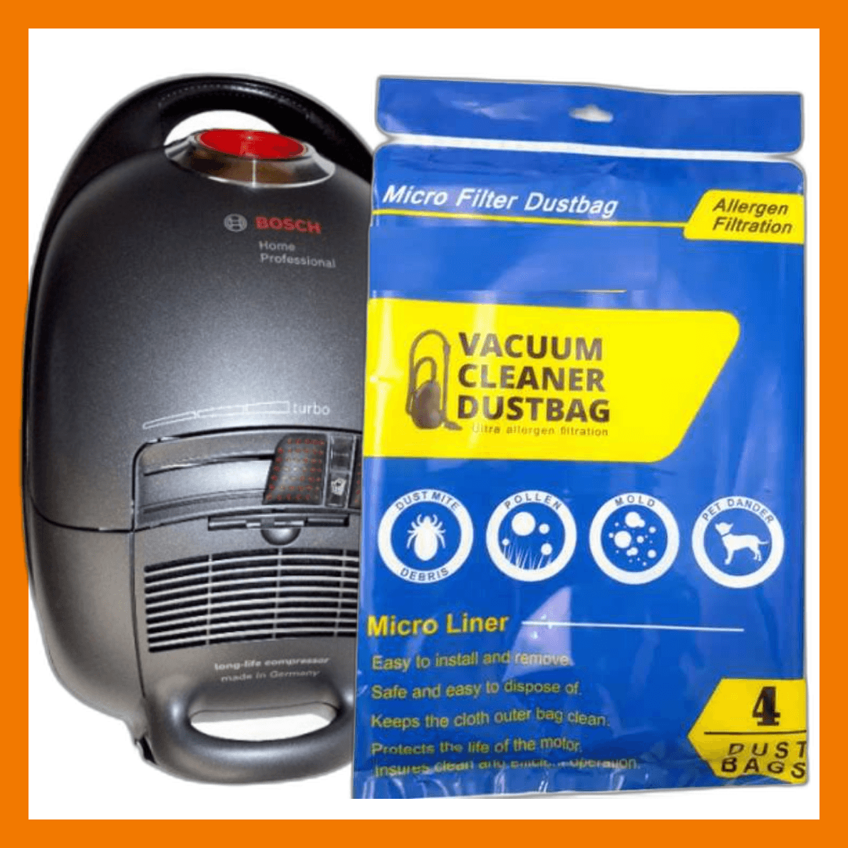 پاکت جاروبرقی بوش مدل BSG8PRO3 (اورجینال) – میکروفیلتر 4 عددی — تصویر ۲