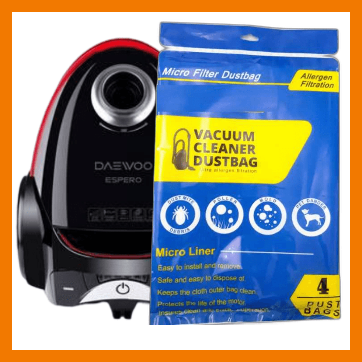 پاکت (کیسه) جاروبرقی دوو مدل DVC-LH22B اسپرو -میکروفیلتر 4 عددی — تصویر ۲