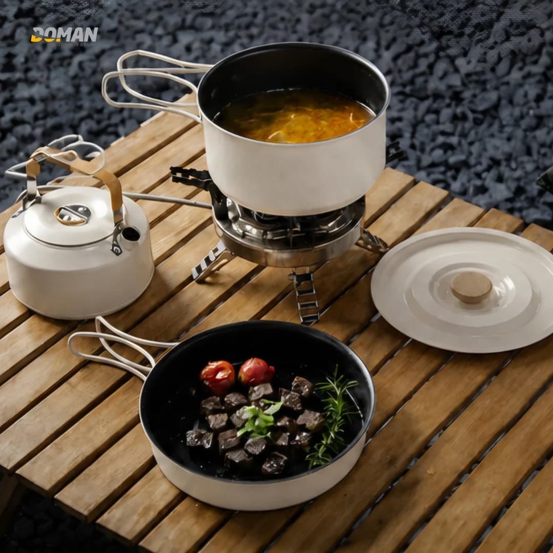 ست ظروف کمپینگ چهار به هفت ؛ سرامیکی نچسب کد: CS-470 — تصویر ۲
