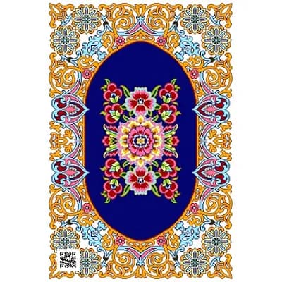 نخ و نقشه قالیچه طرح ترنج آینهگون،8752 — تصویر ۲