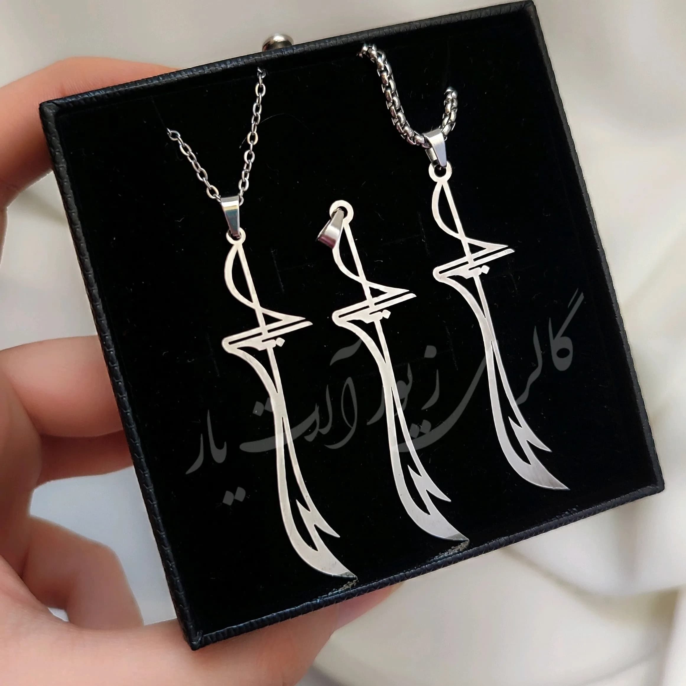 گردنبند ذوالفقار علی استیل رنگ ثابت — تصویر ۲