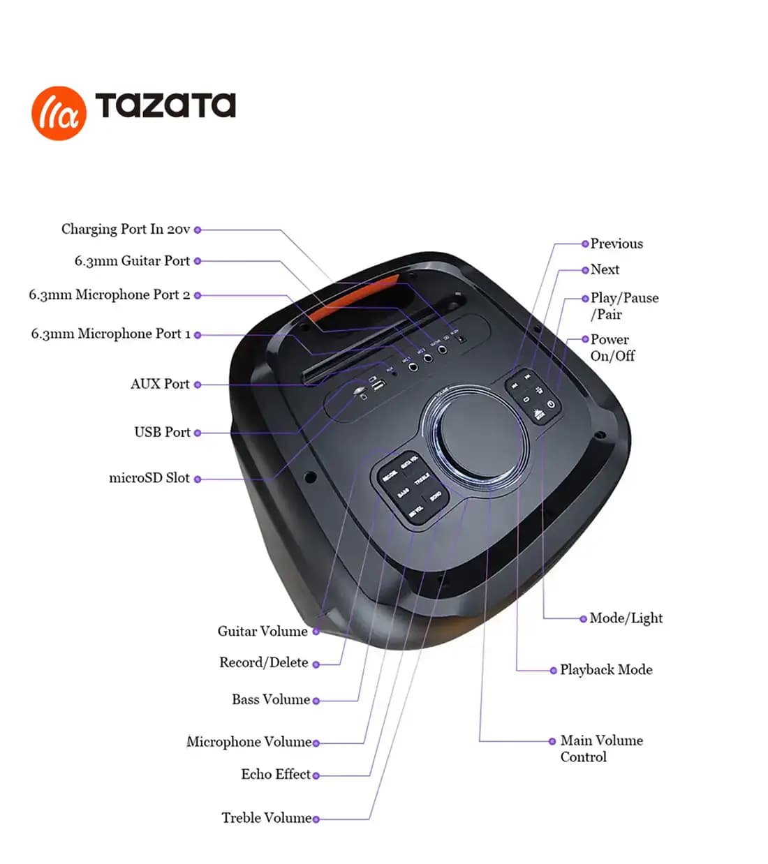 اسپیکر قابل حمل تازاتا PARTY FS-L2212 — تصویر ۷