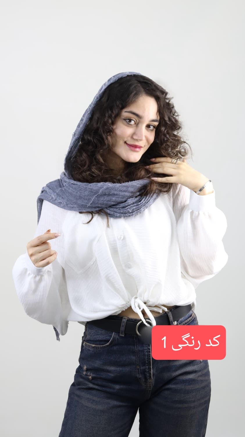 شومیز لیزا پارچه اسلپ قد 65 — تصویر ۵