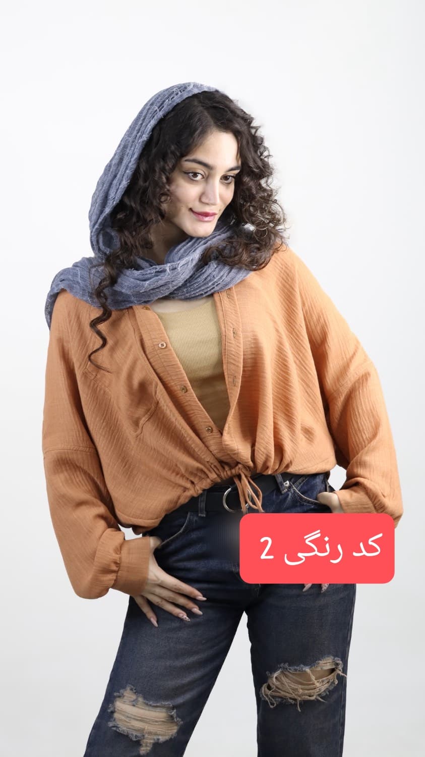 شومیز لیزا پارچه اسلپ قد 65 — تصویر ۶