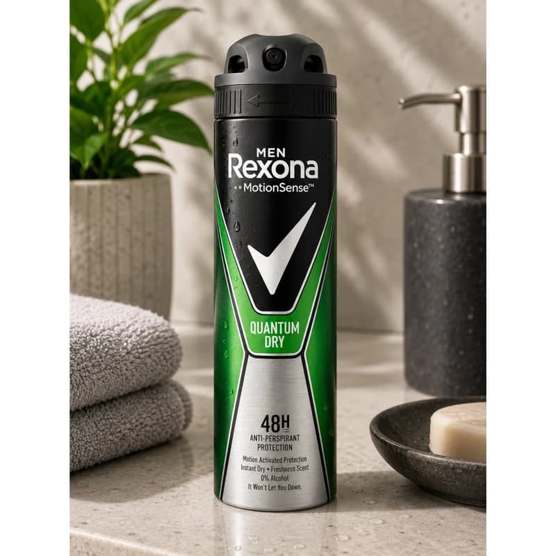 اسپری ضدتعریق مردانه رکسونا مدل Quantum Dry حجم 200 میلیلیتر — تصویر ۳