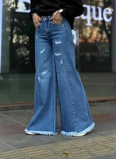 شلوار جین شافل بگ زنانه سایز ۳۸ تا 48 — تصویر ۳