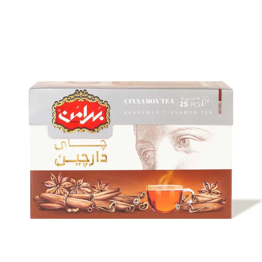 چای سیاه دارچین بهرامن 25 کیسه ای