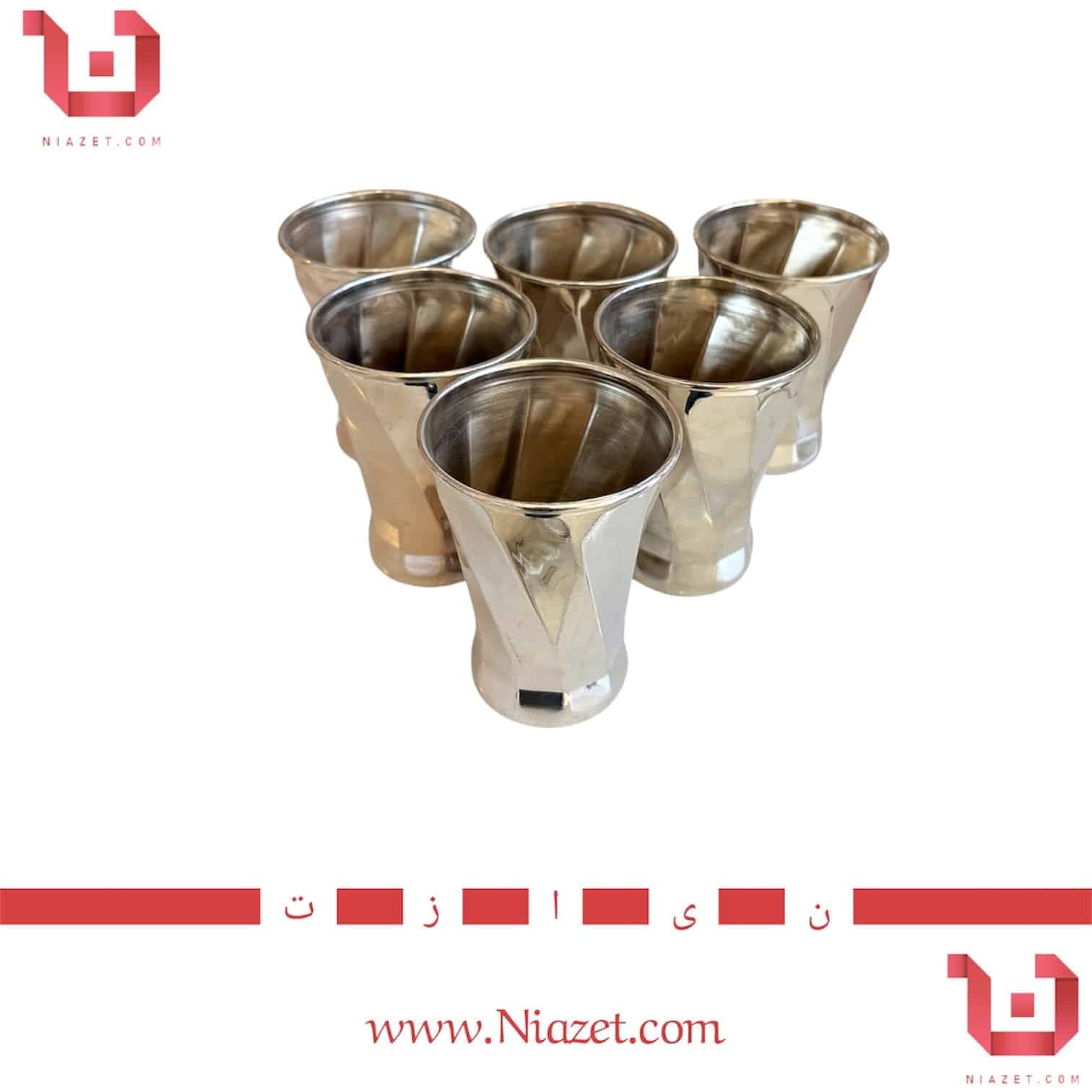 سرویس پارچ و لیوان مسی(دارای دو رنگ کروم و مسی) — تصویر ۷