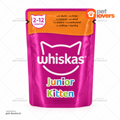 پوچ بچه گربه ویسکاس Whiskasطعم اردک وزن 85 گرم — تصویر ۲