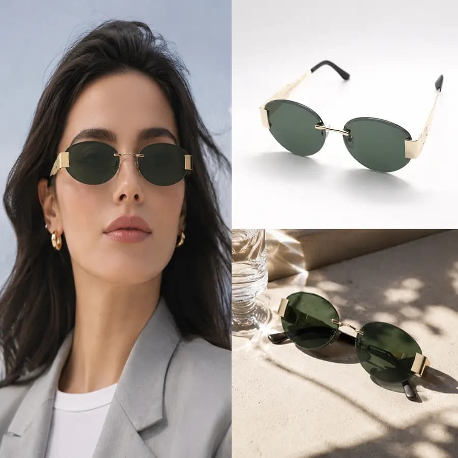 عینک آفتابی زنانه فریم لس بیضی CELINE — تصویر ۸