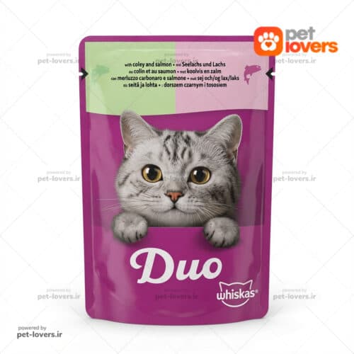 پوچ گربه بالغ طعم ماهی کولی و سالمون ویسکاس Whiskas وزن 85 گرم