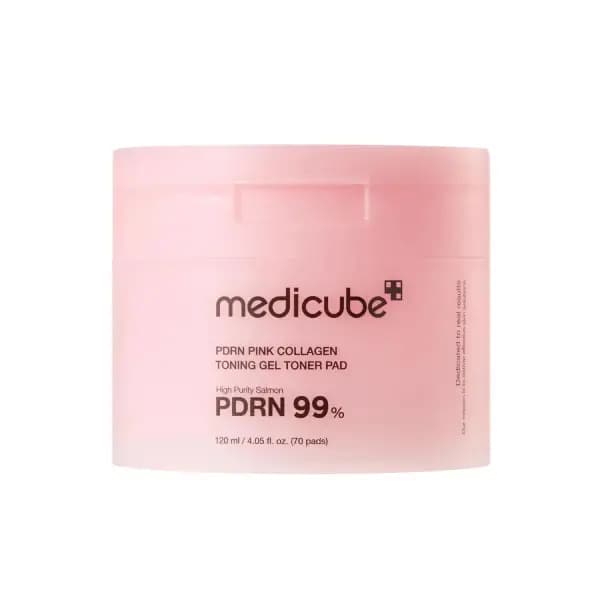 پد تونر ژلی PDRN و کلاژن صورتی مدیکوب Medicube PDRN Pink Collagen Gel Toner Pad 70 Pads