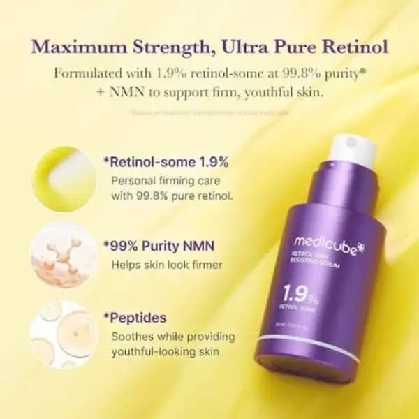 سرم ضد چروک و سفت کننده رتینول و NMN مدیکوب Medicube Retinol NMN Boosting Serum — تصویر ۱۲
