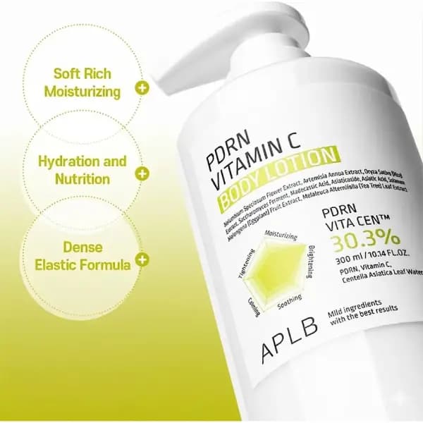 لوسیون بدن مرطوب کننده و روشن کننده APLB PDRN Vitamin C Body Lotion — تصویر ۵