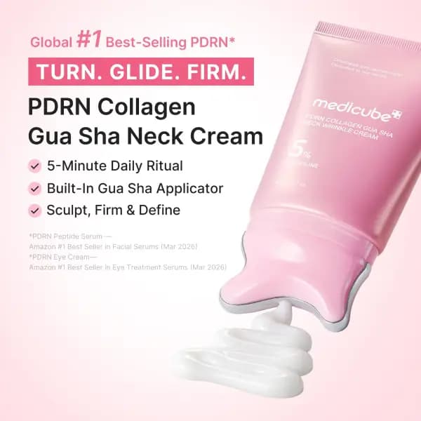 کرم ضد چروک و سفت کننده گردن مدیکوب PDRN کلاژن گوآشا Medicube PDRN Collagen Gua Sha Neck Wrinkle Cream — تصویر ۲