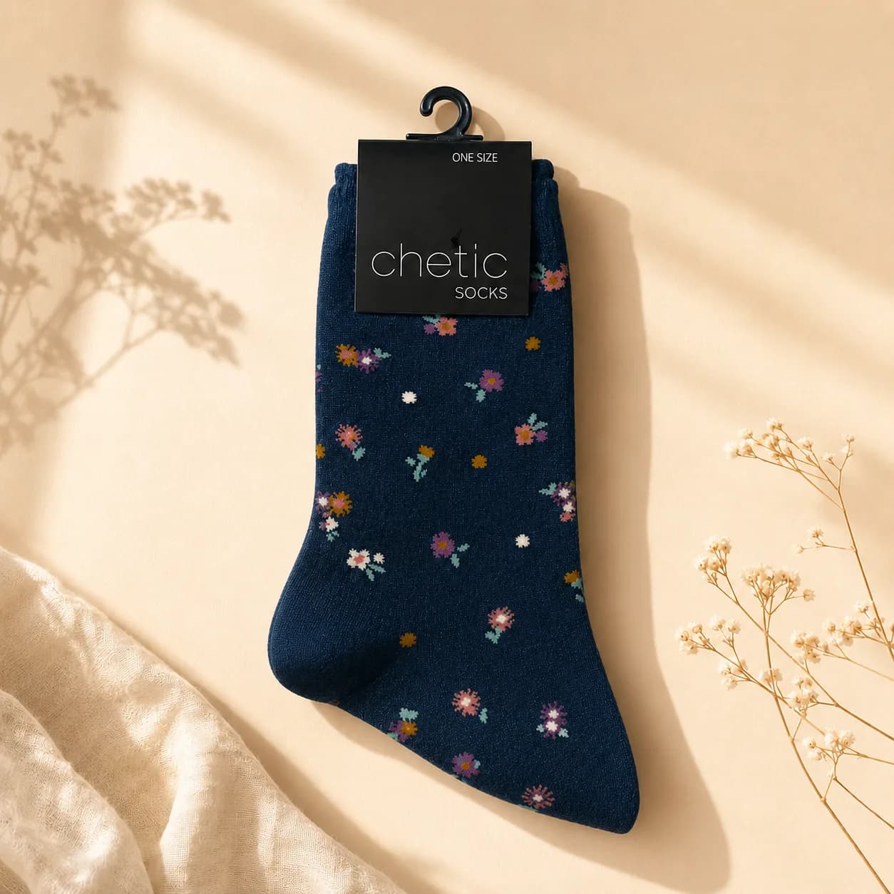 جوراب ساقدار زنانه چتیک طرح گل — تصویر ۴