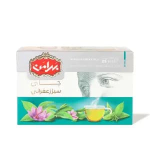 چای سبز زعفرانی کیسه ای بهرامن بسته 25عددی