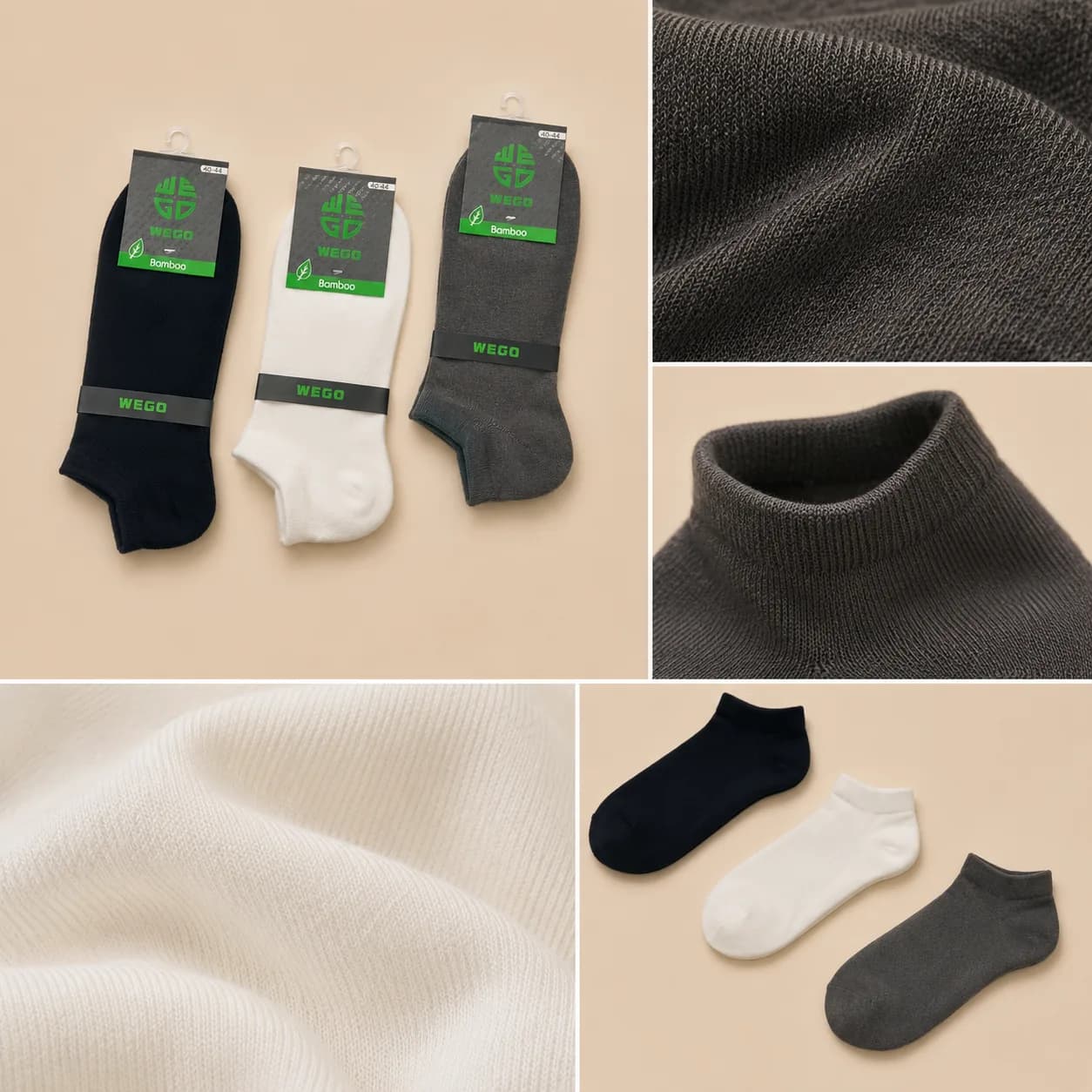 جوراب مچی مردانه بامبو WEGO با ۸۰٪ الیاف بامبو — تصویر ۷