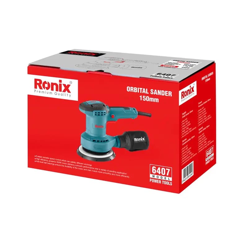 سنباده لرزان اوربیتال برقی 450 وات مدل : 6407 RONIX — تصویر ۵