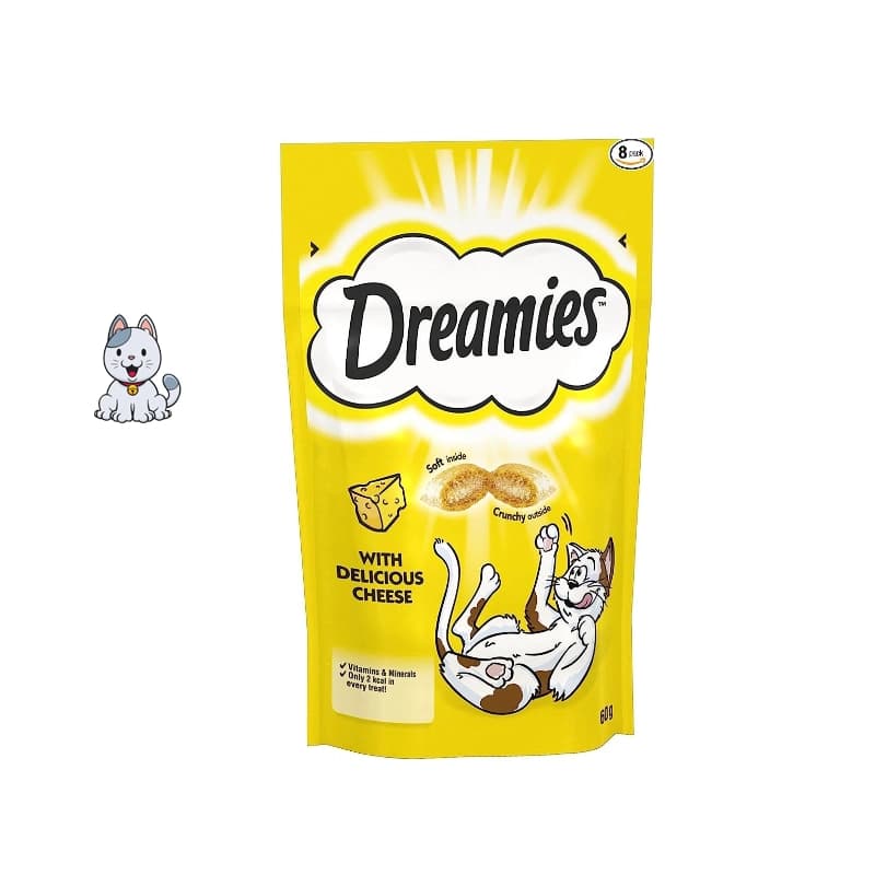 تشویقی گربه dreamies دریمیز طعم پنیر 60 گرم — تصویر ۲