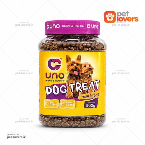 تشویقی سگ طعم مرغ و روغن ماهی uno اونو 500 گرم