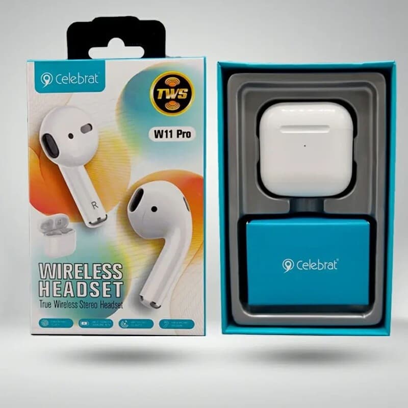 ایرپاد بلوتوثی سلبریت CELEBRATE TWS-W11 PRO پک اصلی — تصویر ۲