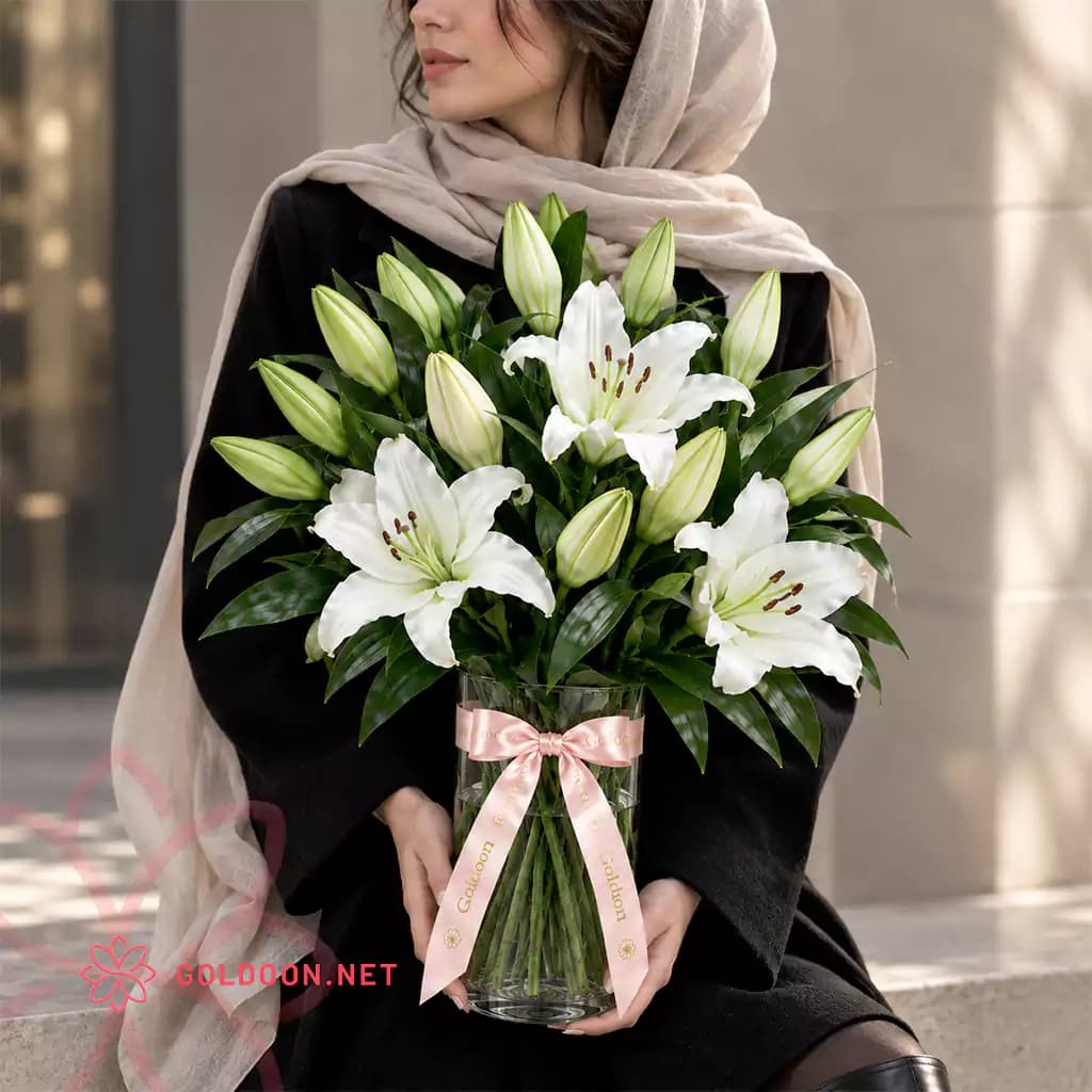 جار گل لیلیوم سفید کد 012 — تصویر ۵