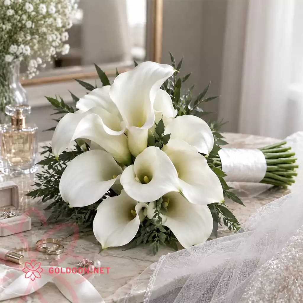 دسته گل عروس شیپوری کد 012 — تصویر ۲