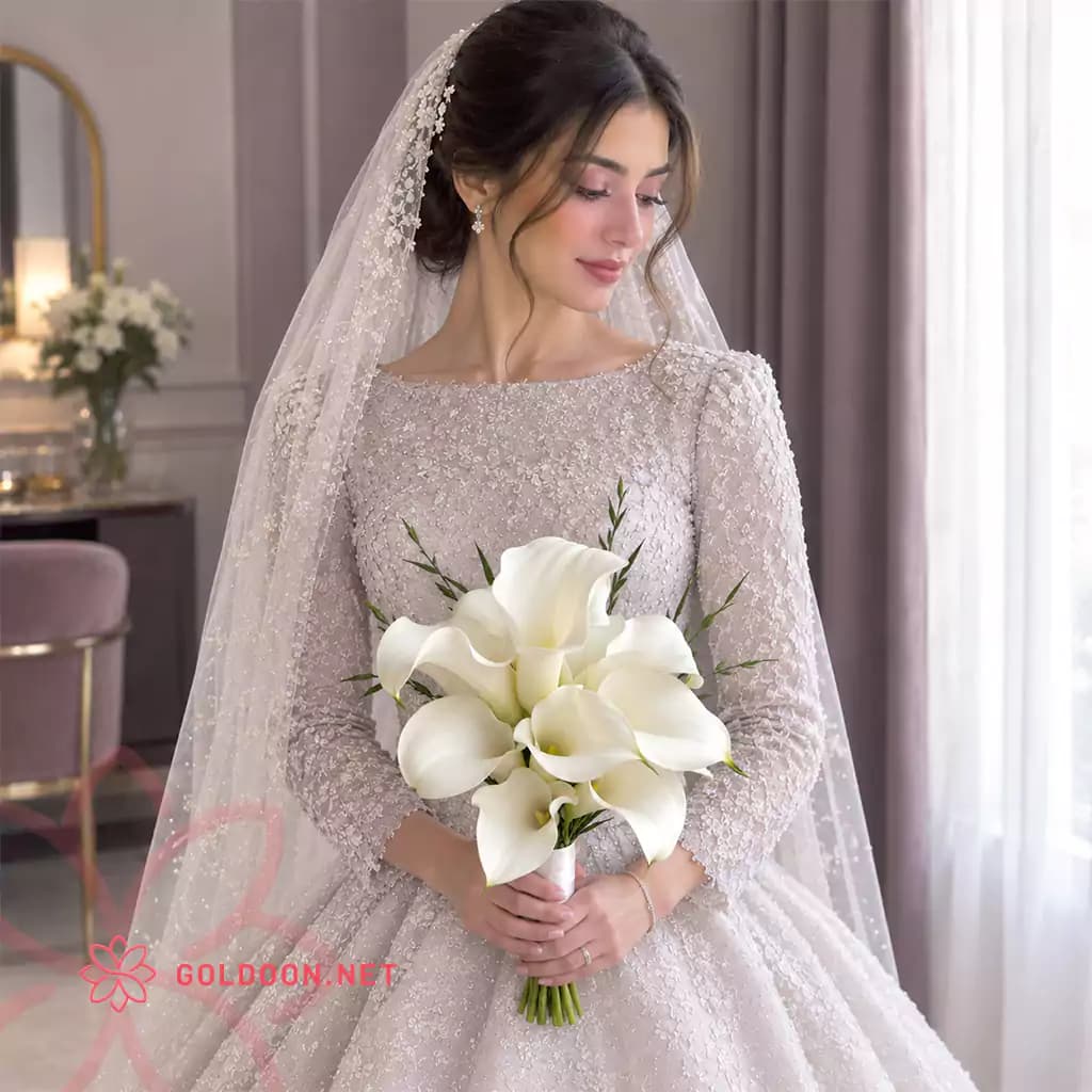 دسته گل عروس شیپوری کد 012 — تصویر ۳