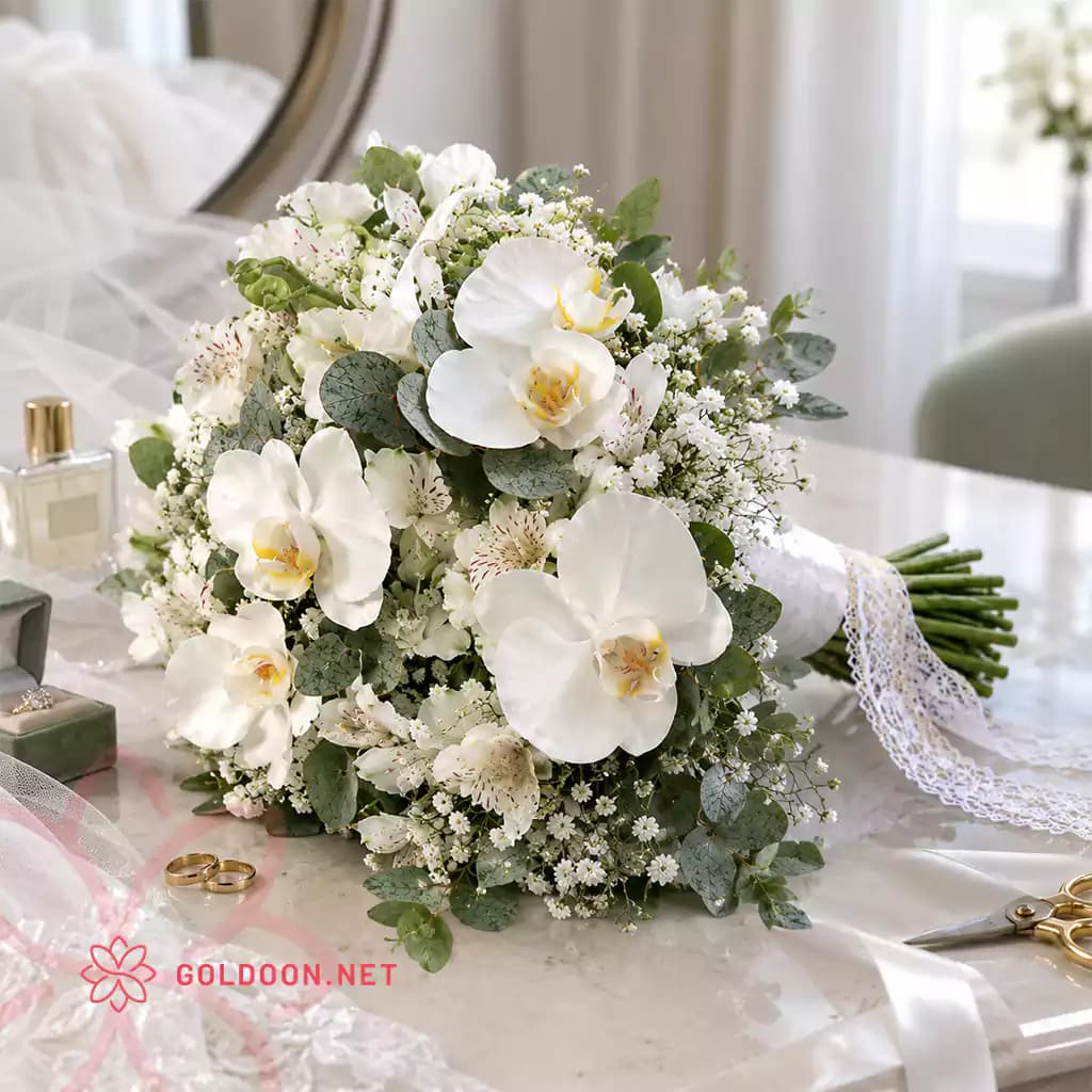دسته گل عروس ارکیده کد 011 — تصویر ۲