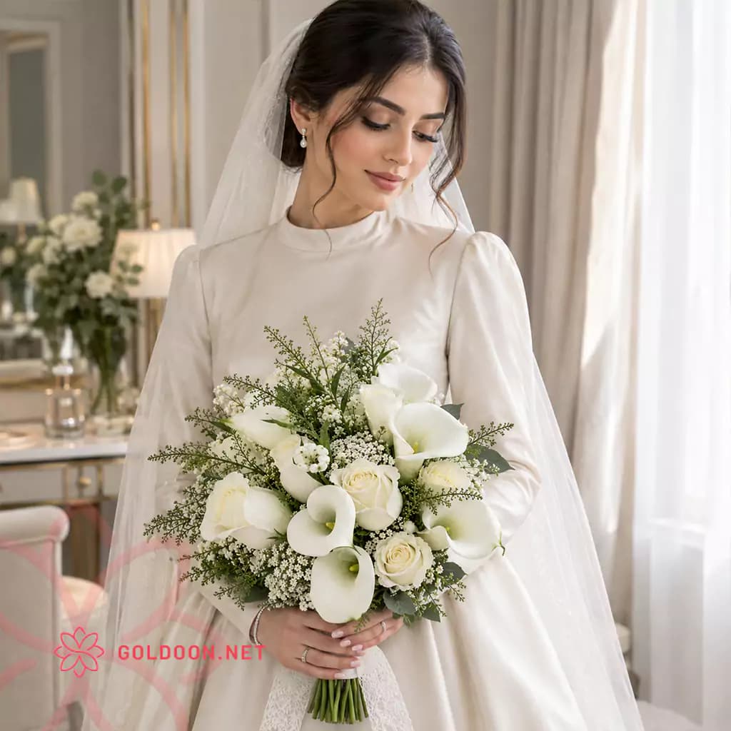 دسته گل عروس شیپوری کد 010 — تصویر ۷