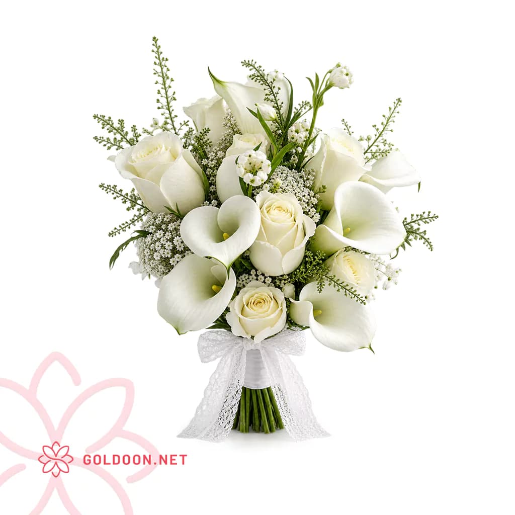 دسته گل عروس شیپوری کد 010