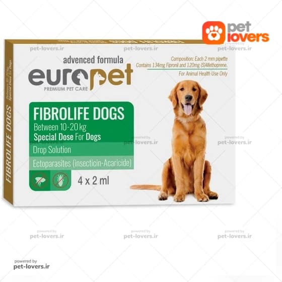 قطره ضد انگل سگ 10 تا 20 کیلو بزرگ یورو پت Europet بسته 4 عددی — تصویر ۲
