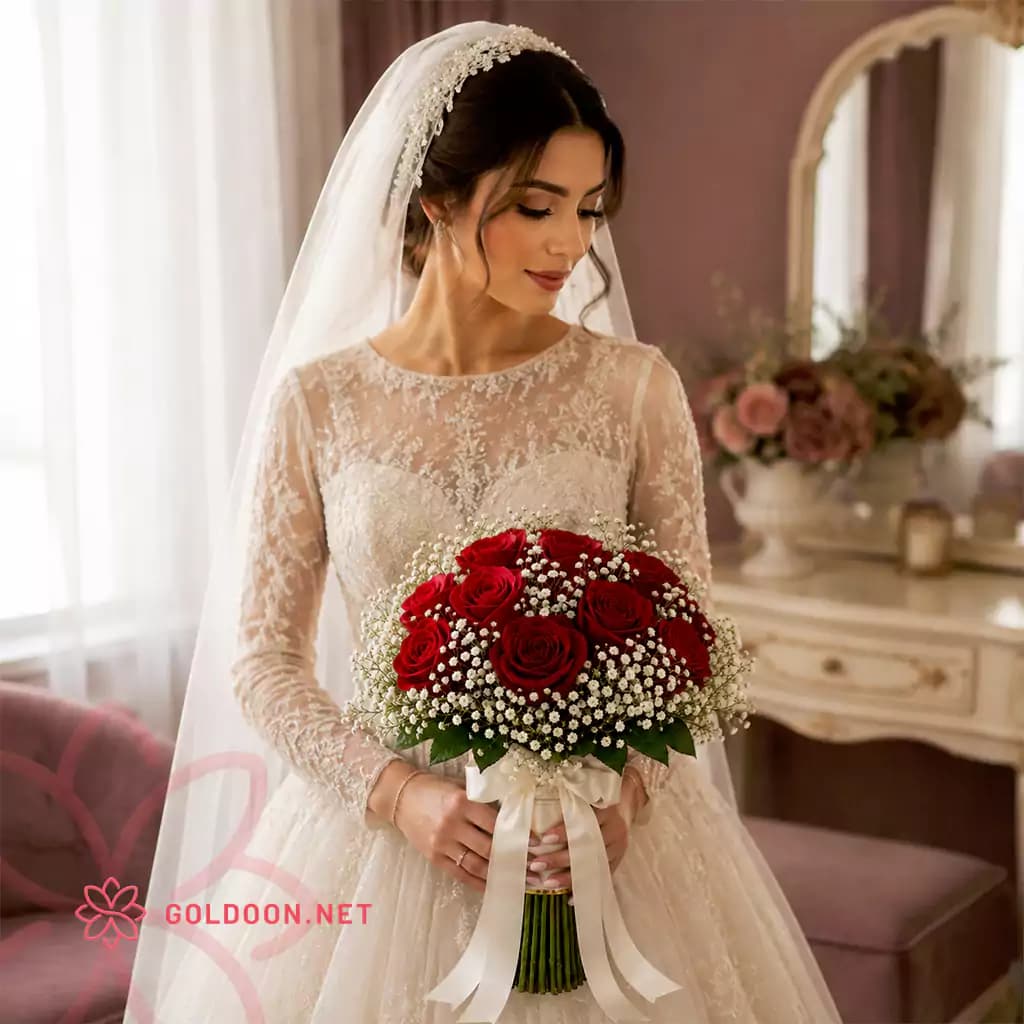 دسته گل عروس کد 002 — تصویر ۹