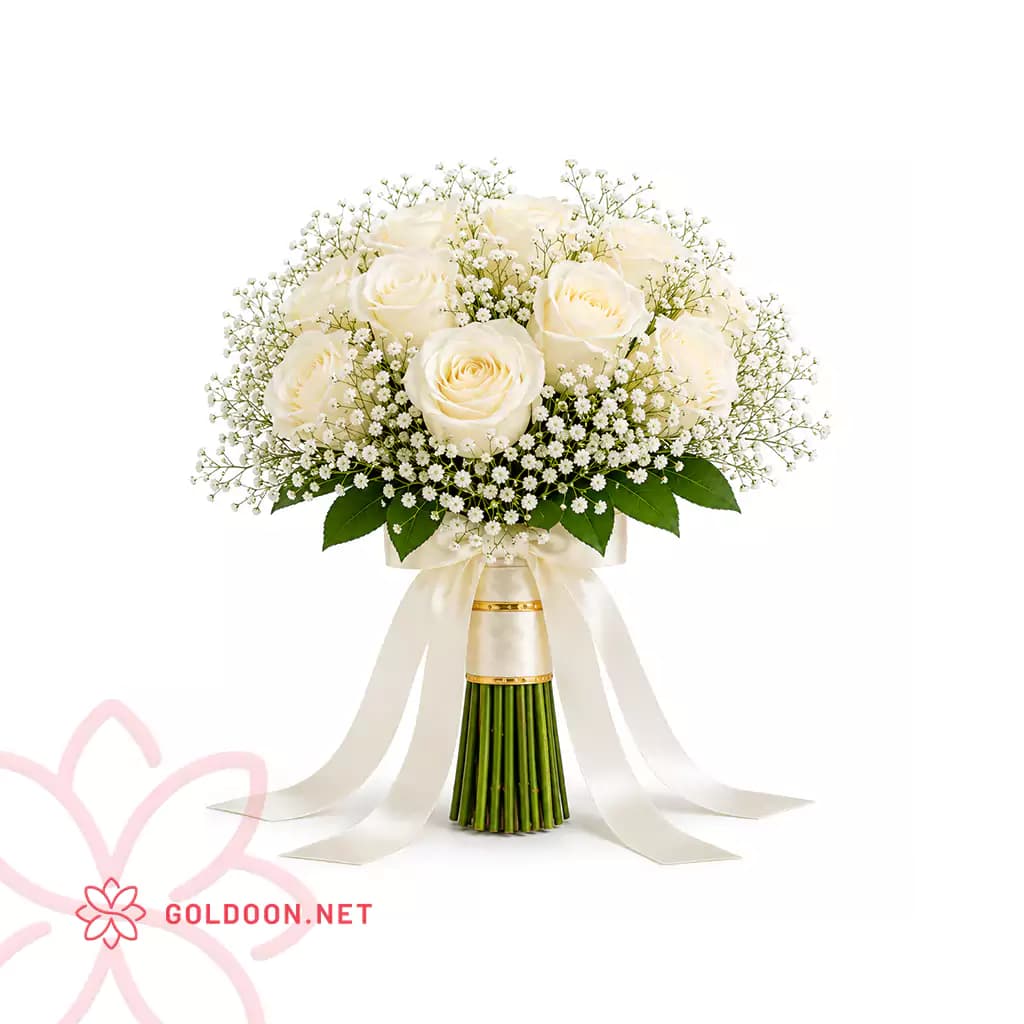 دسته گل عروس کد 002