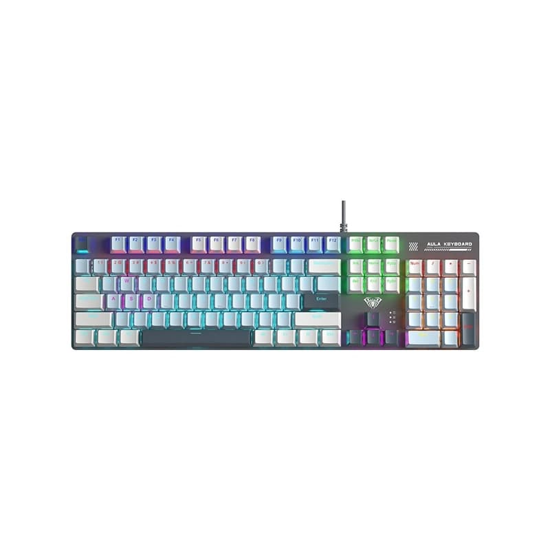 کیبورد سیم دار گیمینگ AULA S500 LIGHT BLUE+LIGHT GRAY+DARK BLUE — تصویر ۲