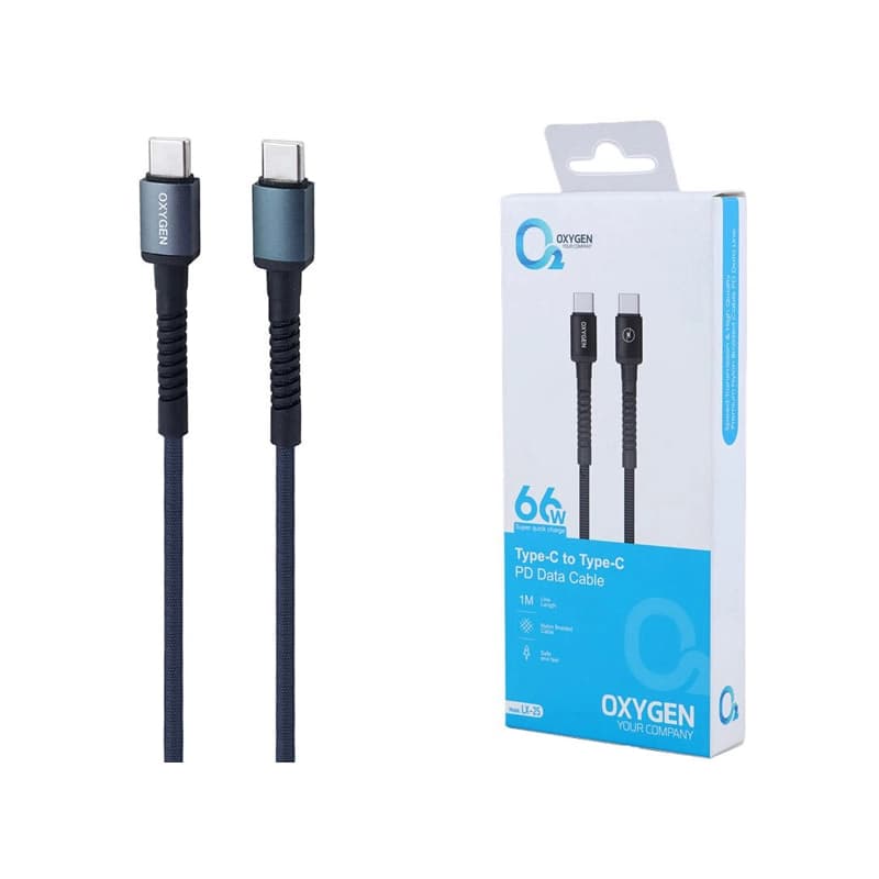 کابل شارژ دوسر تایپ سی OXYGEN LX25