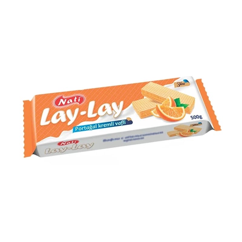 ویفر ناتی لای لای (Nutty Lay Lay) با طعم کارامل و پرتقال 500 گرم — تصویر ۲