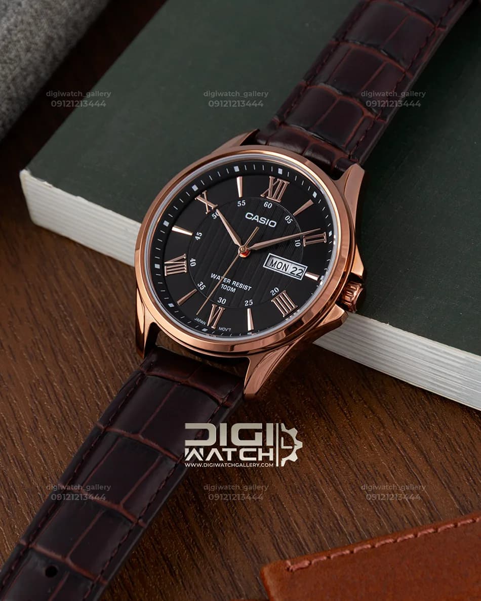 ساعت چرمی کاسیو اورجینال مدل Casio MTP-1384L-1AVDF — تصویر ۱۲