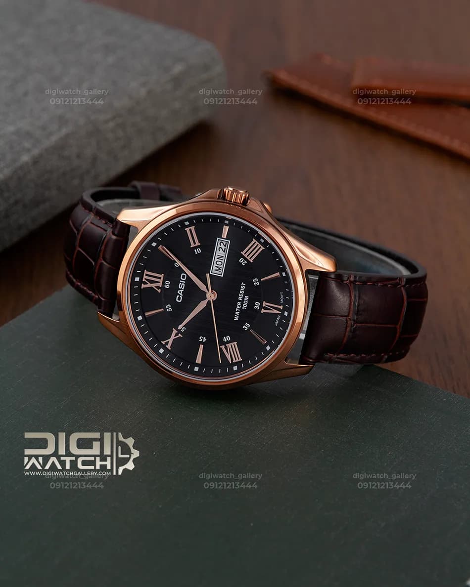 ساعت چرمی کاسیو اورجینال مدل Casio MTP-1384L-1AVDF