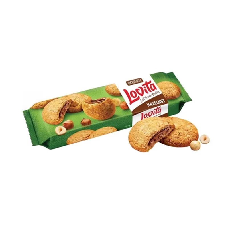 کوکی لاویتا (Lovita) روشن با مغز کرم فندقی 170 گرم Roshen